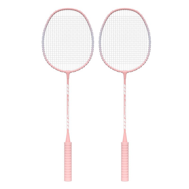 Factory Direct Sales Badminton Racket Double Racket Set Adult Durable High Elasticity High Appearance Foam Handle Badminton Racket