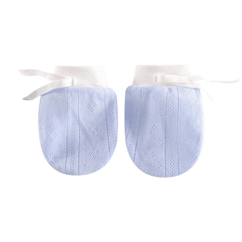 Baby anti-scratch face artifact gloves nibbling newborn baby gloves mesh thin breathable four seasons
