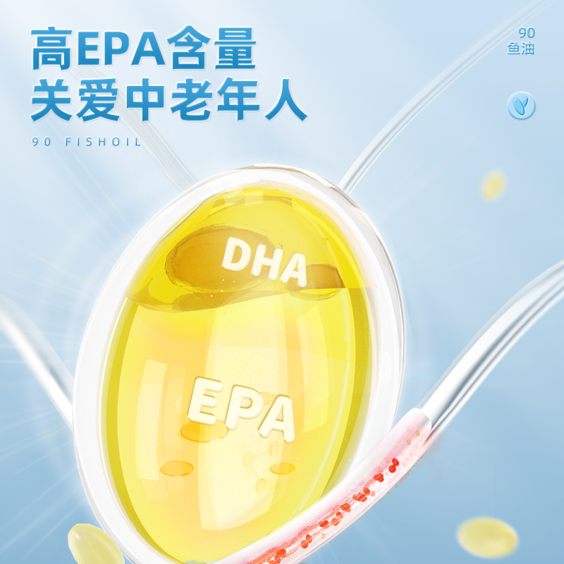 Notland Fish Oil 90% Epa+Dha Omega3 Deep-Sea Fish Flagship Store for Middle-Aged and Elderly Adults with High Purity