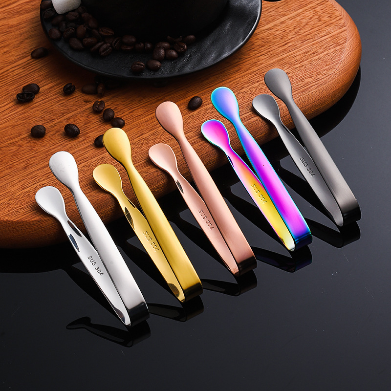 304 Stainless Steel Ice Clips, High-Looking Household Small Clips, Sugar Cube Clips, Internet Celebrity Snack Clips, Bar Ice Cube Clips Wholesale