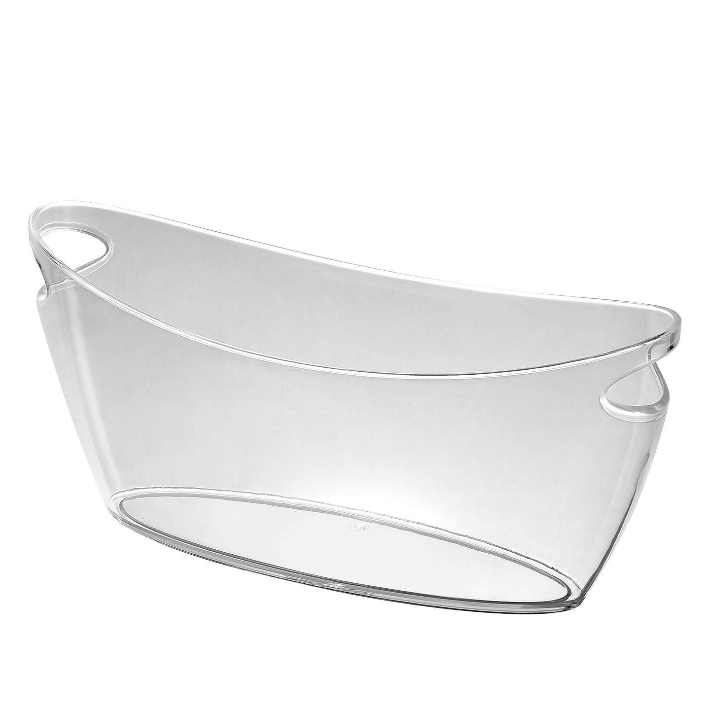 Factory in stock plastic transparent boat-shaped champagne bucket flat cocktail ice bucket ingot ice bucket PS material ice wine bucket