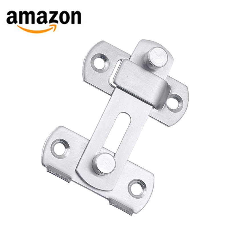 Amazon lock stainless steel bolt anti-theft sliding door latch pet cage door lock 90 degrees right angle buckle door buckle