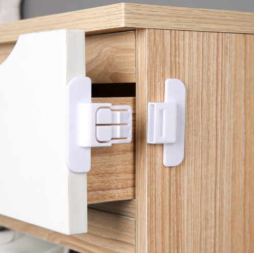 Anti-opening buckle hole-free self-adhesive special lock refrigerator door fixed buckle door closer double buckle design is not easy to open