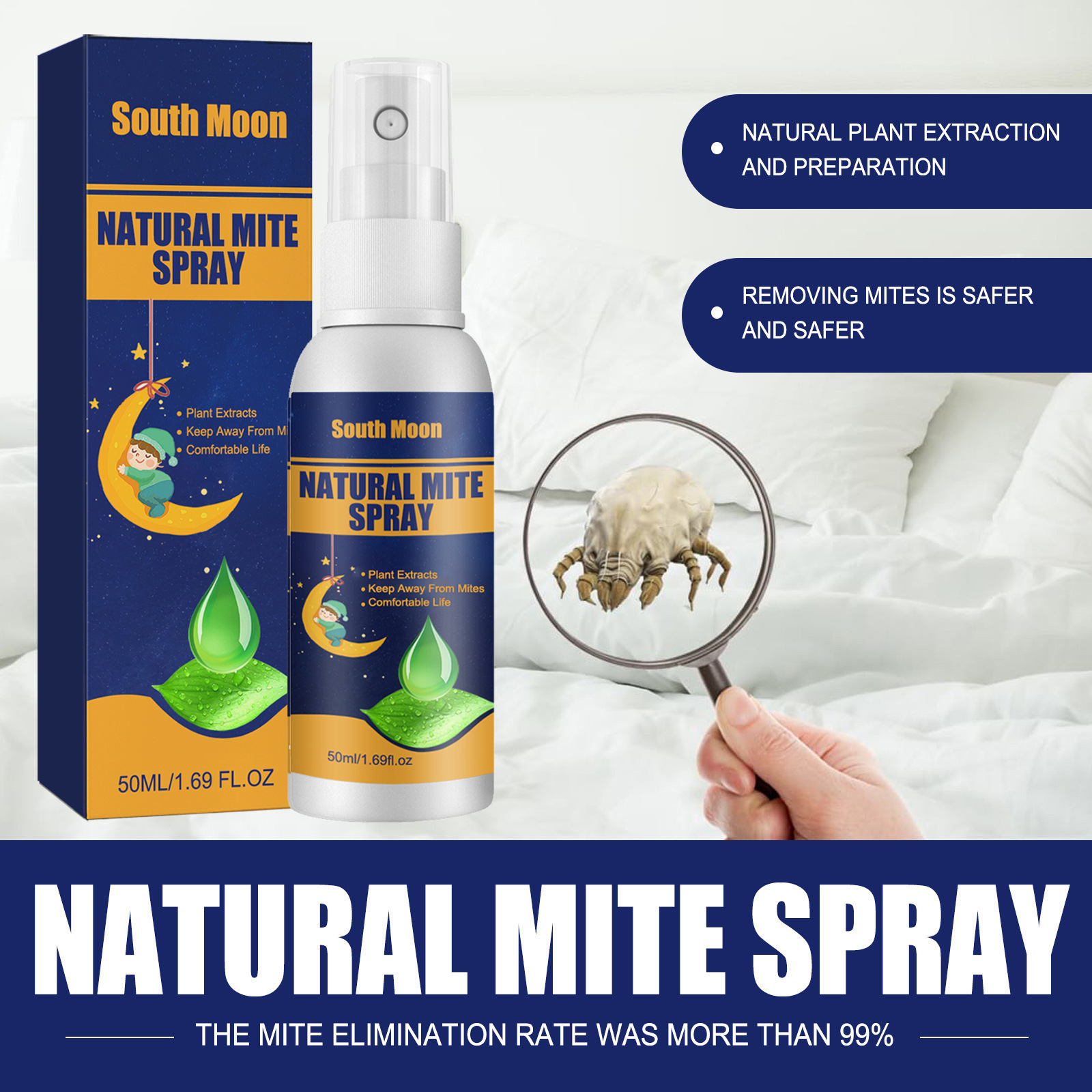 Mite cleaning Spray Home Bedroom Sofa Quilt Fabric Mite Mite Spray Lice Egg Mite Removal