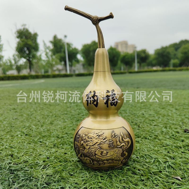 Copper Ornaments Copper Gourd Decoration Creative Baifu Bagua Lucky Nafu Office Feng Shui Large Carving Kirin Town