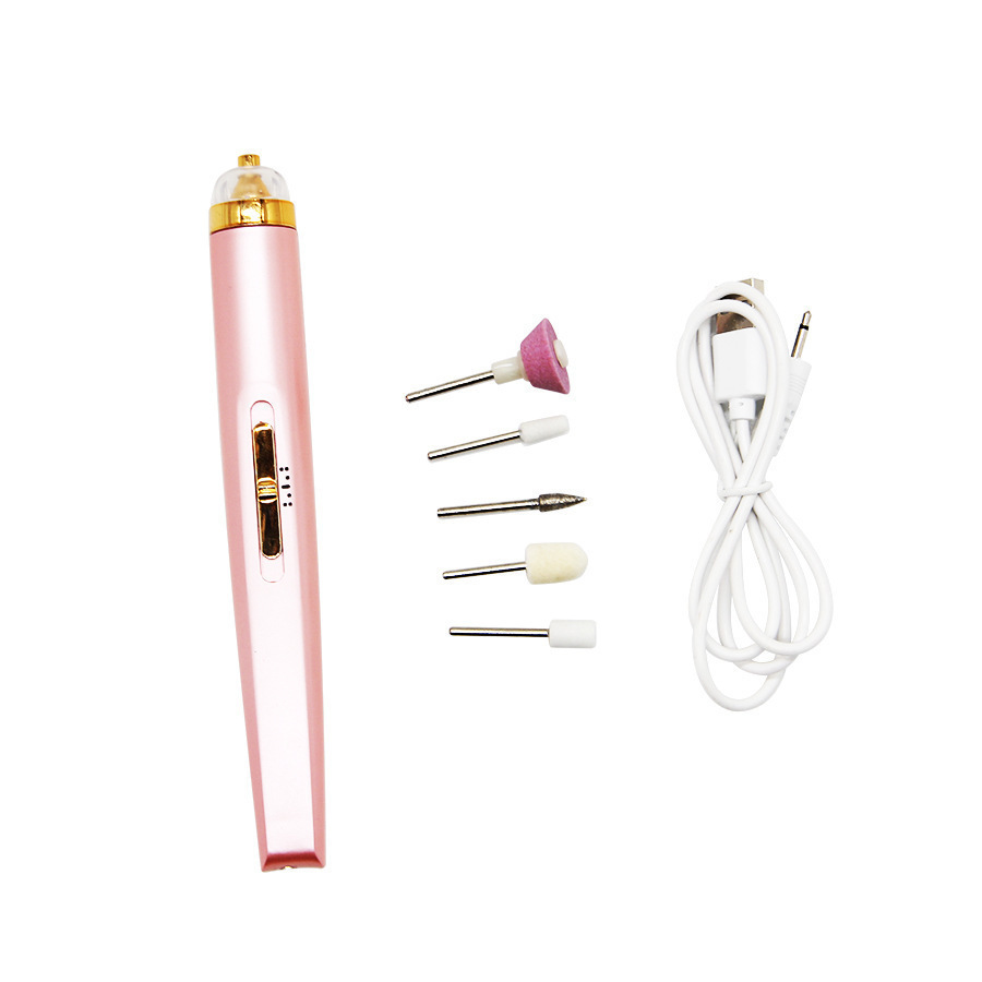 Cross-border nail polish pen five-in-one electric nail grinder with light nail polish instrument polishing and polishing charging bright nail electric manicure