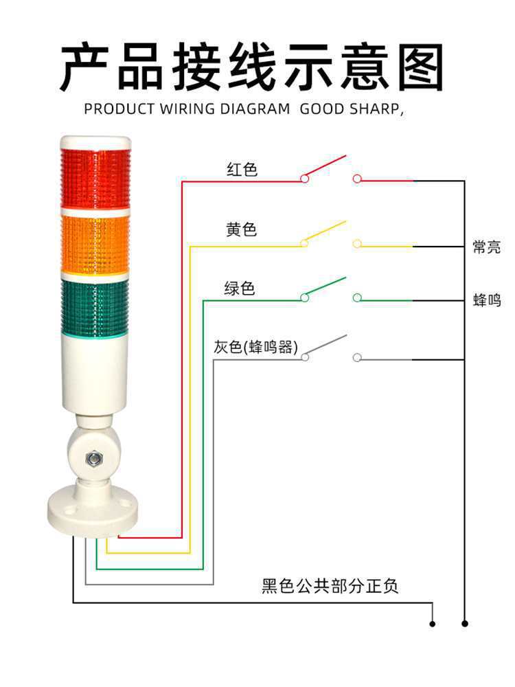 Multi-Layer Warning Light Machine Tool Three-Color Light Led Signal Light Tower Sound and Light Alarm Indicator Light Running Fault Light 24V