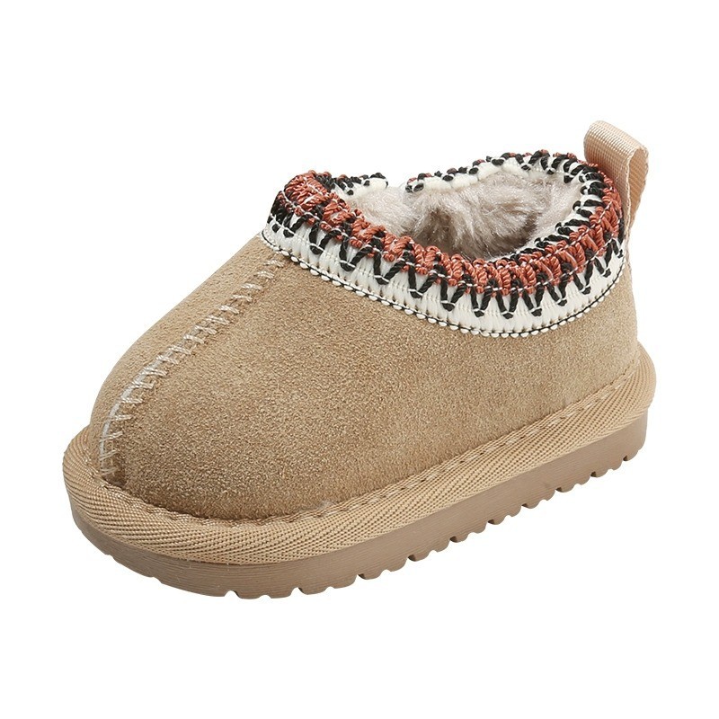 Children's Snow Boots Winter New Girls' Large Cotton Shoes One-Leg Boys' Short Boots Baby Fleece-Lined Boots Warm Shoes