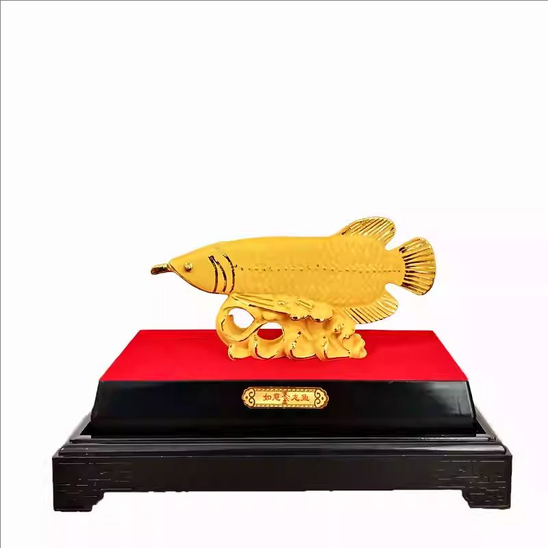 Velvet Sand Gold Lucky Goldfish Has Enough Every Year Home Ornaments Resin Ornaments Chinese Office Opening Gifts