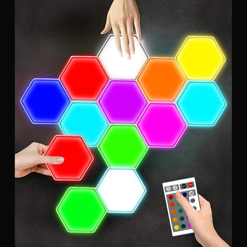 Шестиугольная сотовая лампа декоративная лампа для фона атмосферная лампа настенная лампа сенсорная лампа одинарное управление количество сенсоров ночная лампа для дома