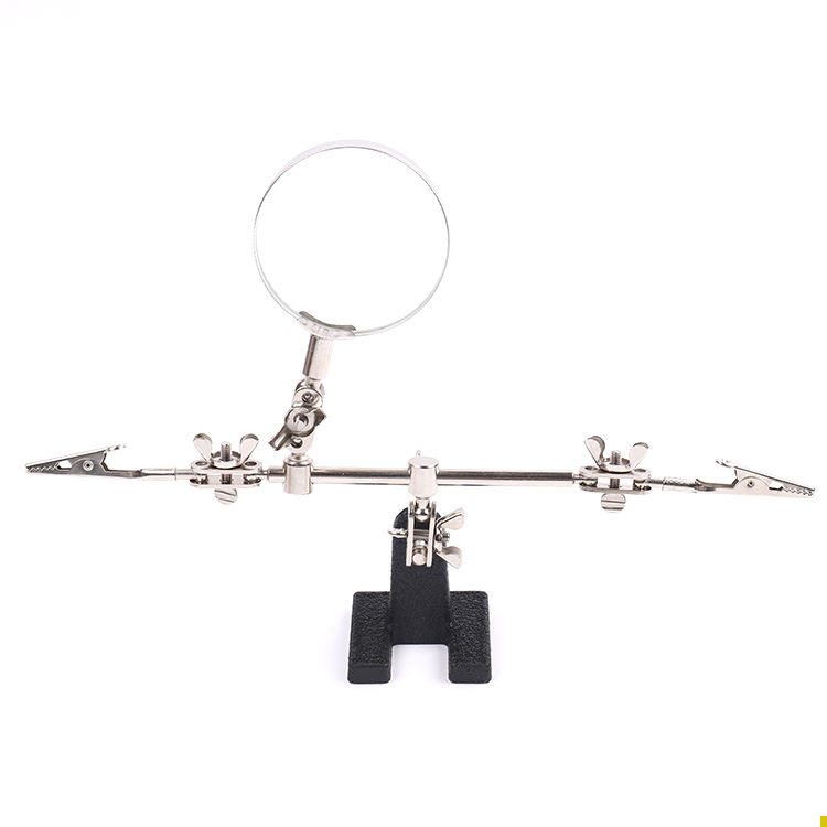 (Jinma) Professional Manufacturer Supplies Three-Hand Magnifying Glass / Auxiliary Clip Magnifying Glass 65mm Green Color Box