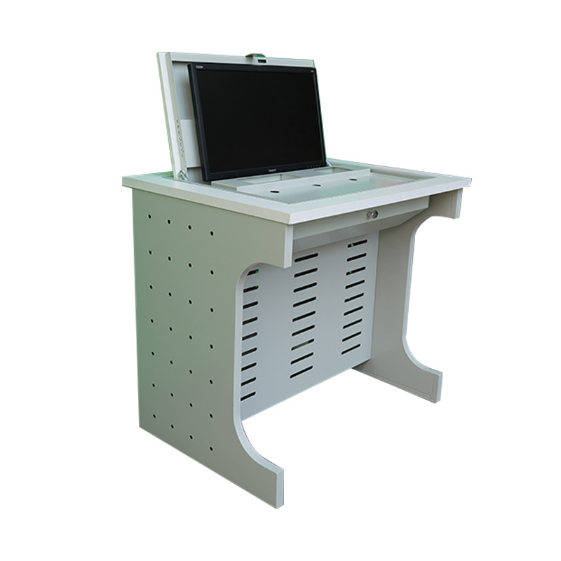 Flip Computer Table Semi-Embedded Hidden Table School Computer Classroom Training Table School Classroom Computer Room Student Table