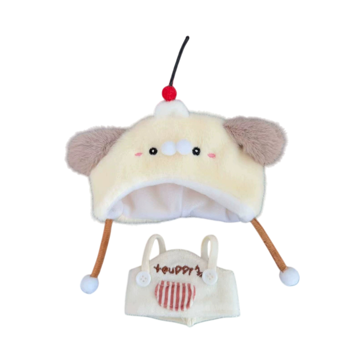 Self-Deprecating Bear Plush Toy Hanging Accessory, Puppy Afternoon Tea Bite-Sized Hamburger Doll, Self-Deprecating Bear 13cm Cotton Doll Dress-Up