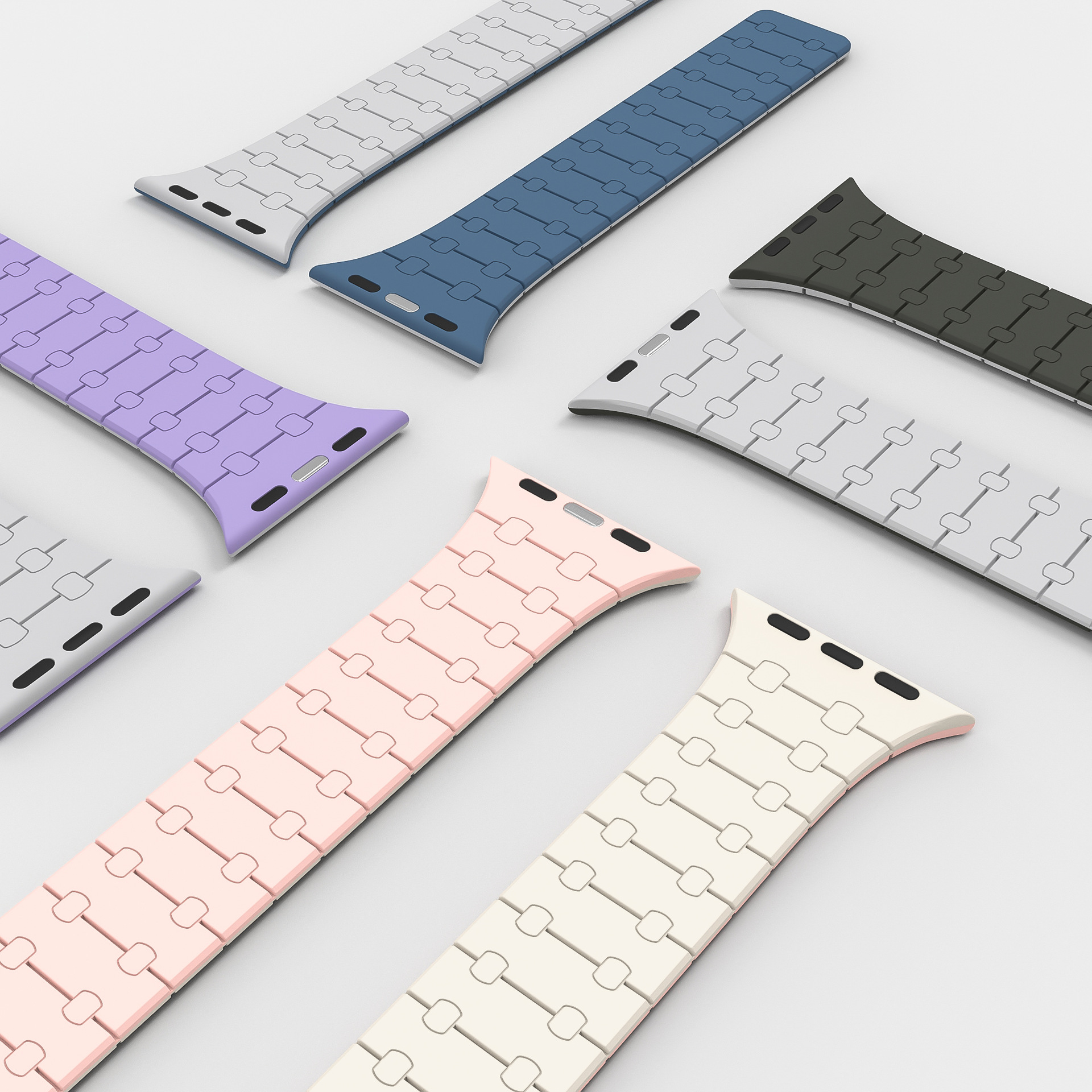 For Apple Watch Strap Magnetic Iwach8/9 Silicone Magnetic Apple Watch 8/9 Strap Classic Two-Tone