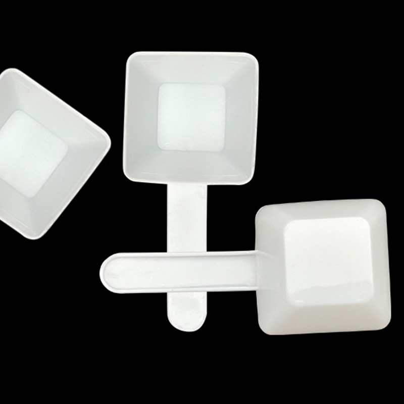 Plastic Square Spoon, Small Spoon, Explosive Salt Spoon, Powder Spoon, Plastic Square Bottom Disposable Spoon, Wholesale in Stock