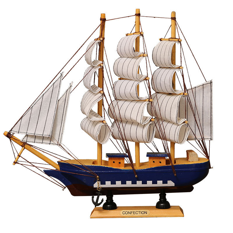 Factory Sales of Mediterranean Sailboat Ornaments, Smooth Sailing, Simulated Small Wooden Boats, Home Wine Cabinets, Windows, Nordic Decoration Wholesale