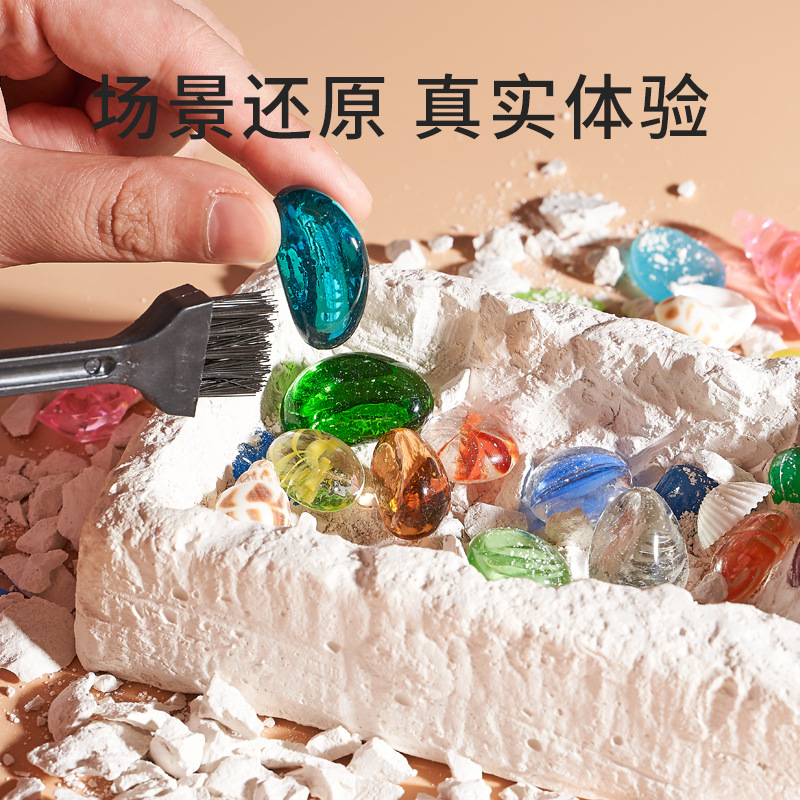 Бриллиантовая девочка, ручная работа, археологическая excavation, детская игрушка с драгоценными камнями, коробка для охоты за сокровищами DIY