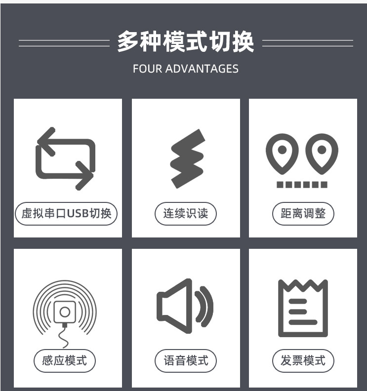 Scan code payment box medical insurance supermarket scan code cashier scanner voice broadcast QR code scan code small white box