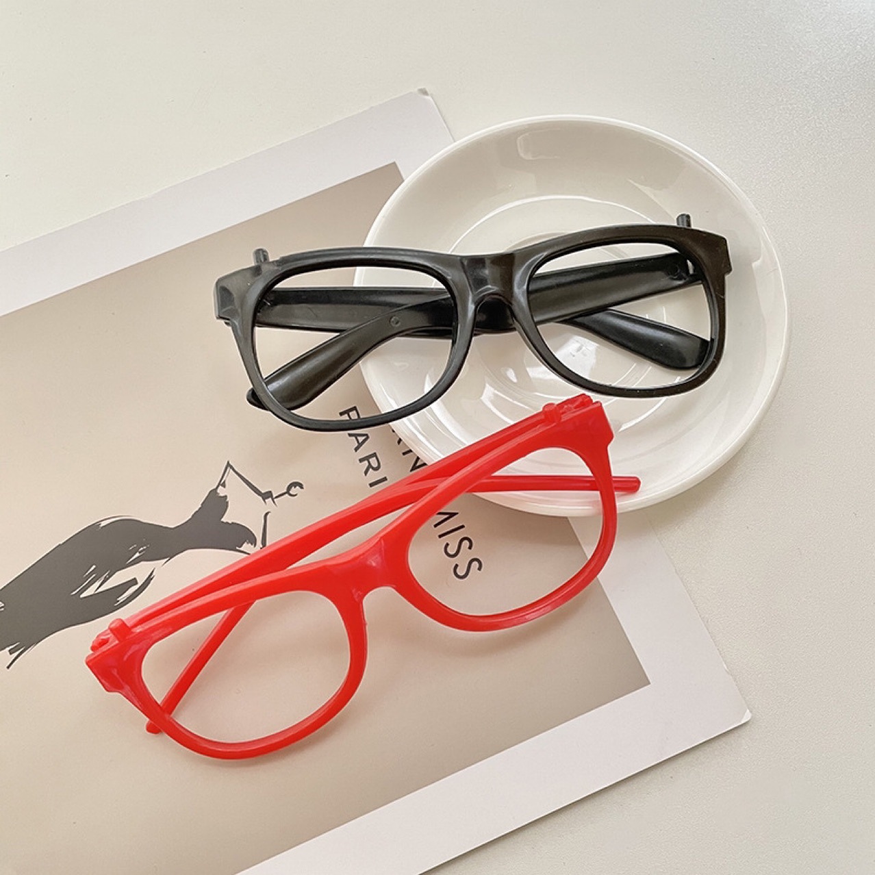Full frame picture high multi-color optional children's long face glasses frame red semi-circular frame headwear