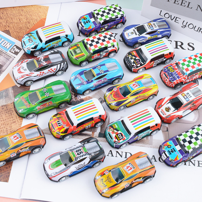 Children's Toy Car Pull-Back Mini Tin Car Simulation Racing Model Ornaments Boy Gift Stall Wholesale