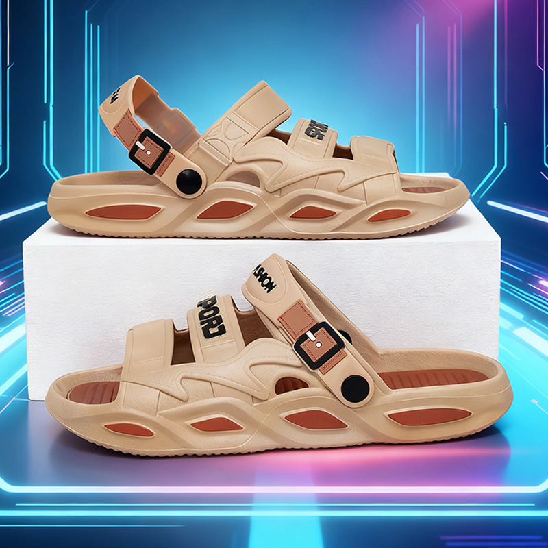 Cross-Border Men's Sandals, Fashionable Outer Wear, Trendy Slippers, Comfortable Flat-Soled Casual Slippers, Thick-Soled Slippers That Feel Like Stepping on Shit