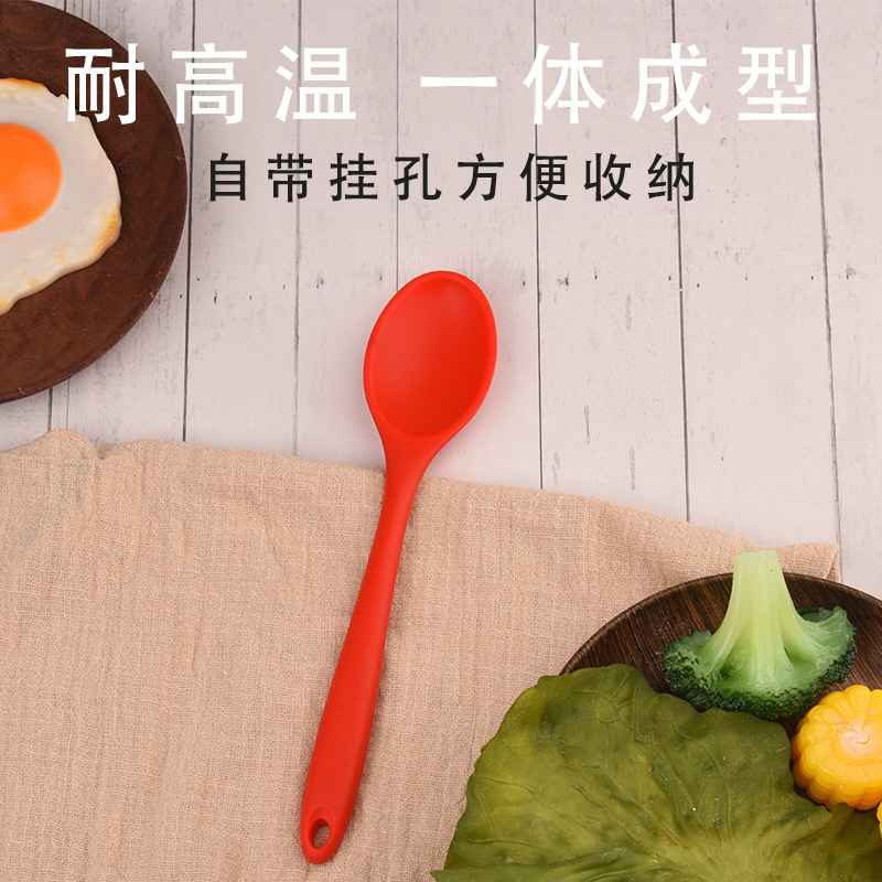 Children's Silicone Spoon, Infant Safety Spoon, Food-Grade High Temperature Resistant Colander Spoon, Baby Food Feeding Spoon