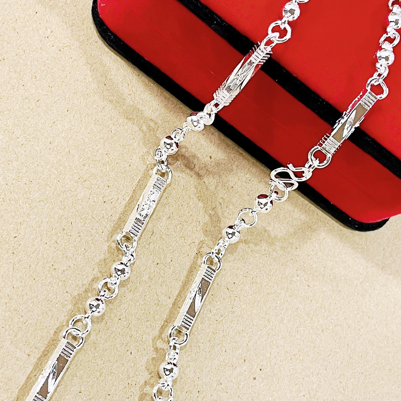 High imitation silver plated necklace slub hexagonal necklace jewelry necklace jewelry bamboo lengthened hexagonal necklace