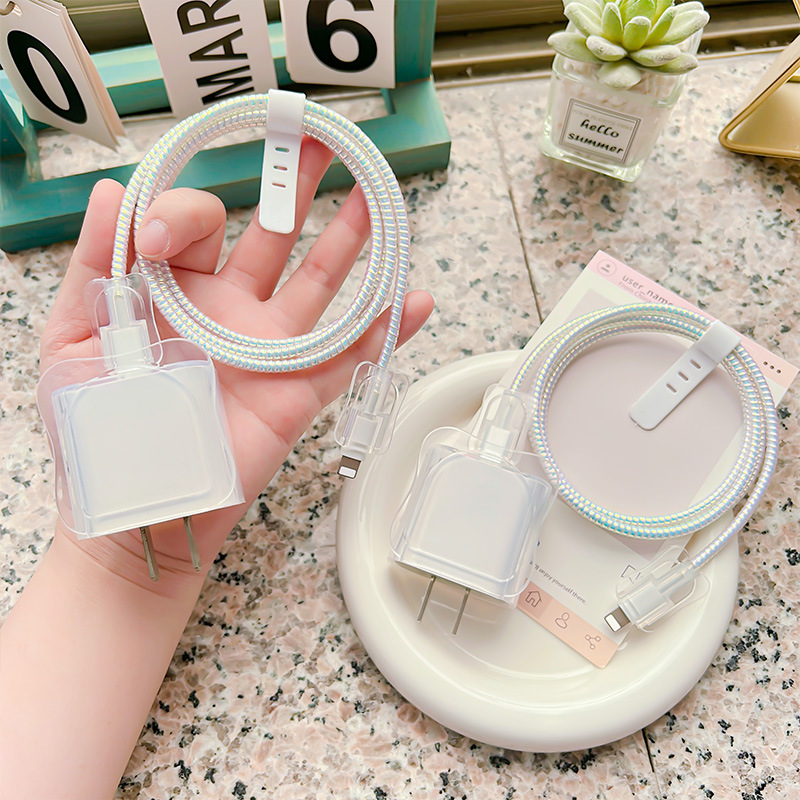 Чехол для зарядного устройства Apple 20/18W 15/16 Защитный чехол для кабеля данных Прозрачный мягкий чехол