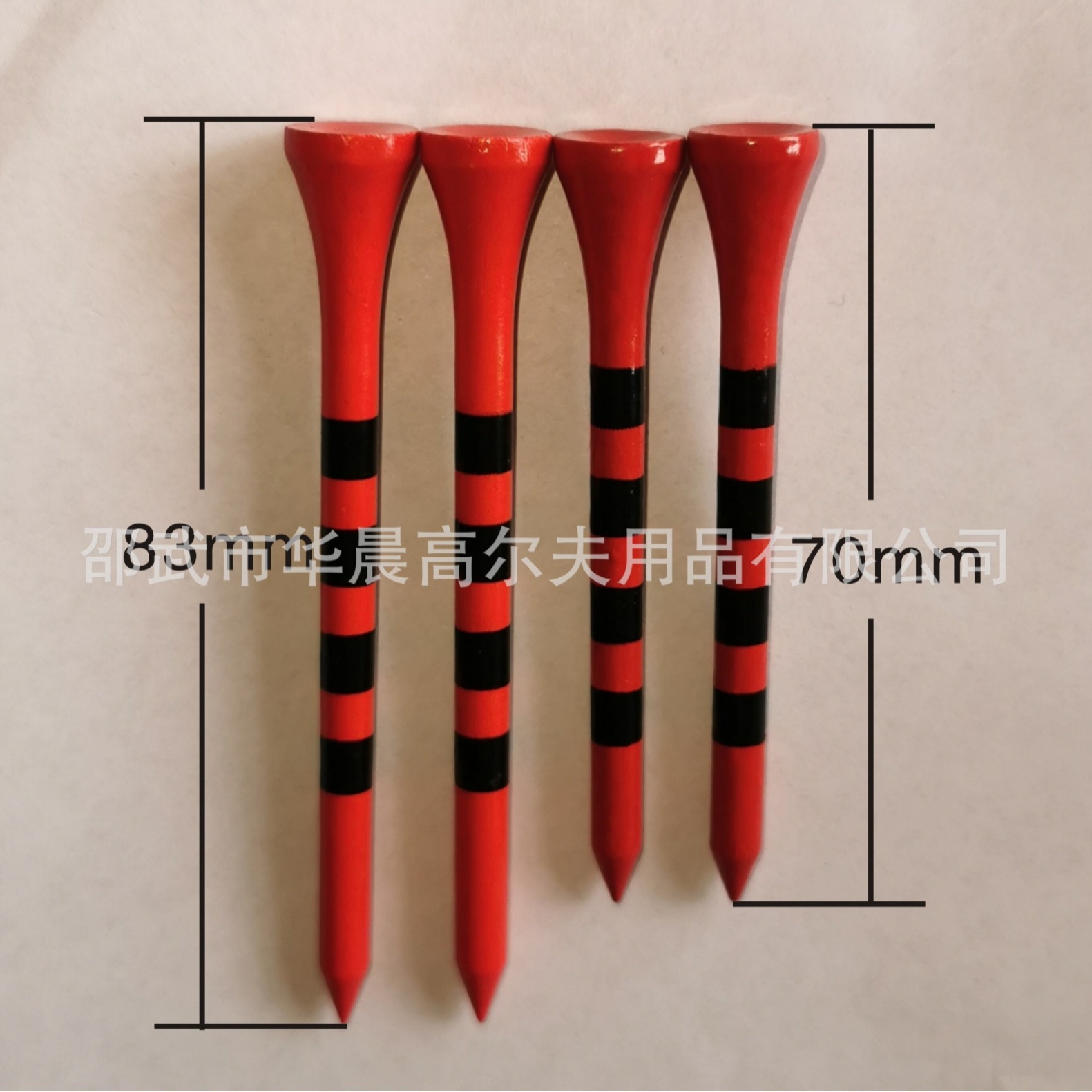 New Style Fuli Sports Manufacturer Wholesale Golf Colorful Striped Tee Wooden Peg 70mm Natural Wood Color Ball Holder