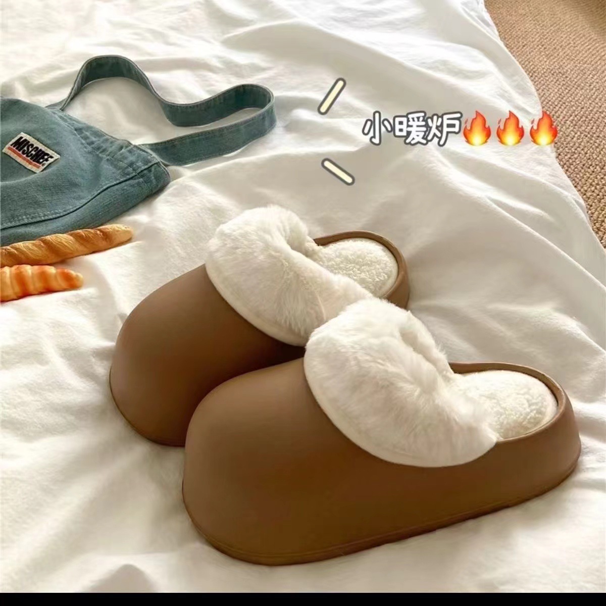 Водонепроницаемые тапочки женские новые осень-зима съемные домашние нескользящие толстосолейные тапочки из хлопка