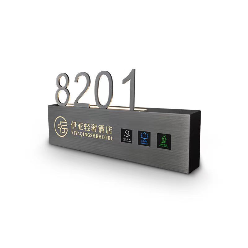 Hotel Smart Door Display Luminous Digital Door Number with Light Led Room Number Plate Digital Door Display Manufacturer Accessible Luxury