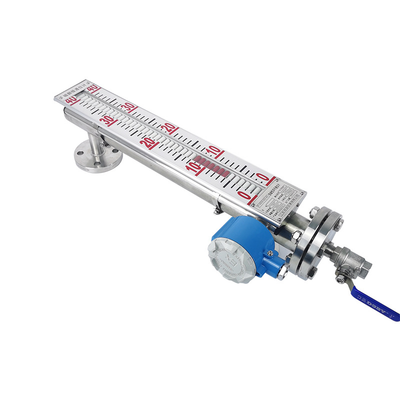 Stainless Steel Magnetic Flap Level Gauge with Remote Switch, Side-Mounted or Top-Mounted Magnetic Float Level Gauge