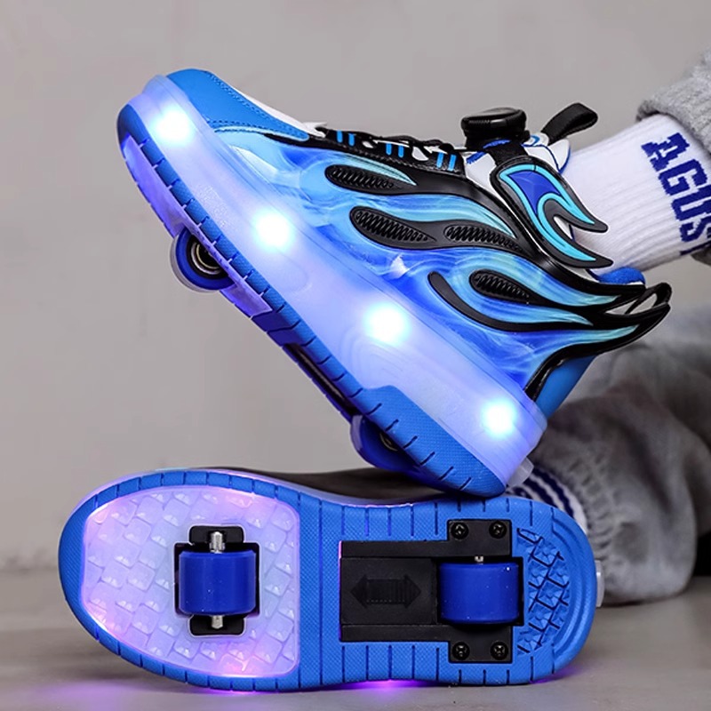 Internet-famous children's heloo shoes roller skating boys two-wheel explosive shoes student skates new detachable girls' roller shoes