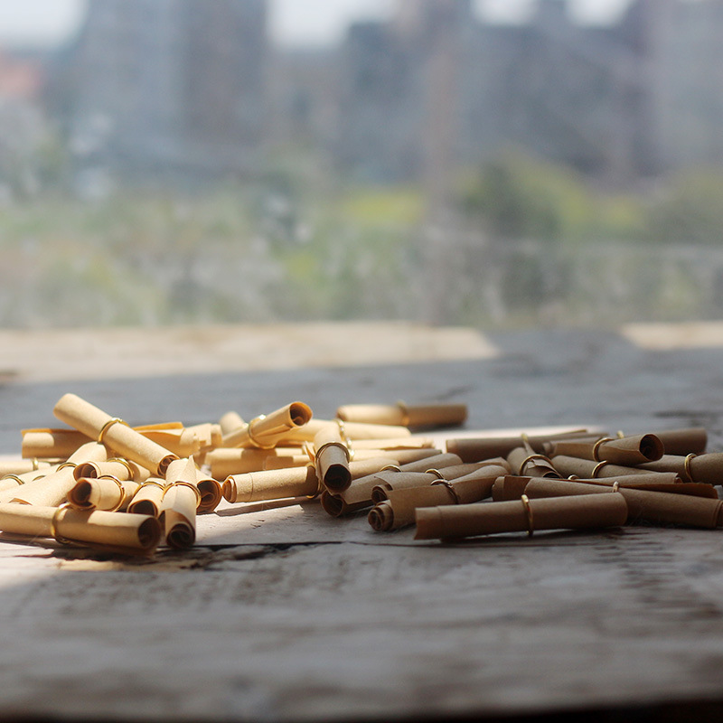 Writable Metal Ring Kraft Paper Color Wishing Note Ring Note Creative Retro Wish Paper Roll Blessing