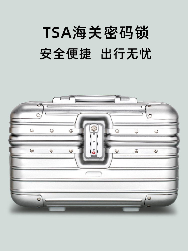 Large capacity aluminum magnesium alloy cosmetic case trolley case beauty case 12 inch password box luggage case toolbox tattoo box