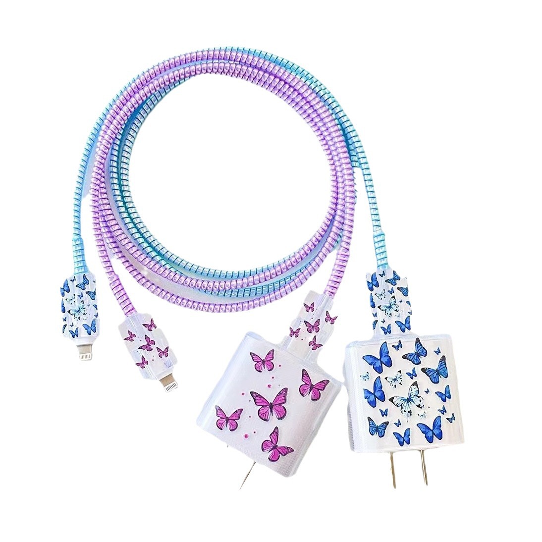 Cartoon Butterfly Applicable Charging Head Cover Apple 16 Charger Protective Cover Charging Cable 20w Data Cable Break Prevention