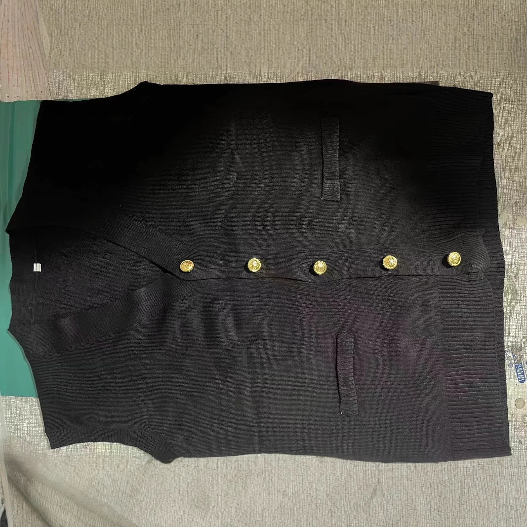 Gentle Knitted Cardigan V-Neck Vest Jk Japanese College Style Coat Vest Sweater Black Outer Knitted Vest