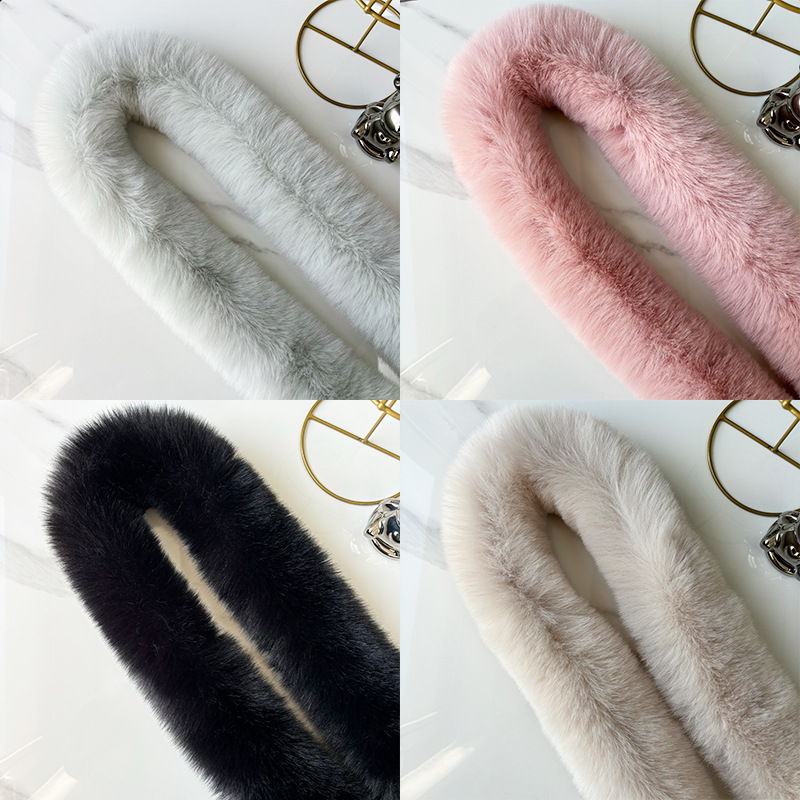 Зимний унисекс Удобный длинный теплый шарф с меховым воротником Двусторонний утолщенный меховой защитник шеи