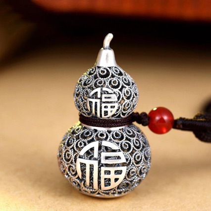 Имитация винтажного тайского серебра, подвеска, удача, серебряная подвеска, шёлковая, для влюблённых, серебряный шнурок