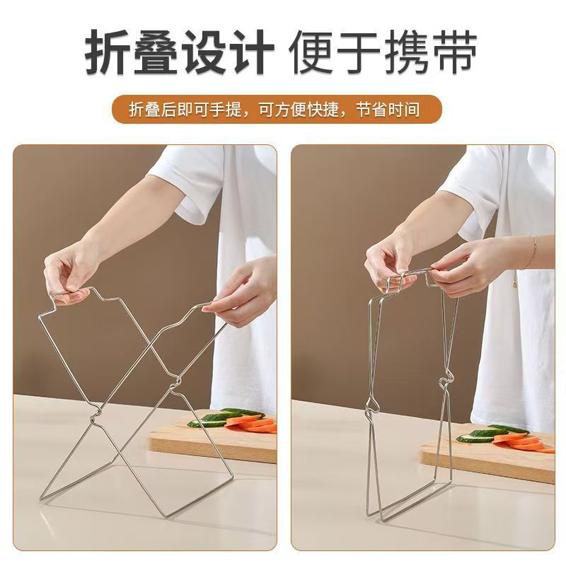 Kitchen Floor-Standing Desktop Garbage Rack Household Kitchen Foldable Storage Rack Plastic Bag Rack Bracket Garbage Rack