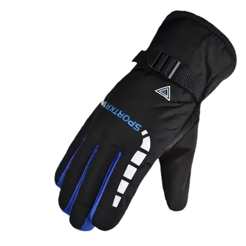 Winter New Men's Warm Gloves Outdoor Ski Motorcycle Electric Bike Cycling fleece-lined Thickened Gloves
