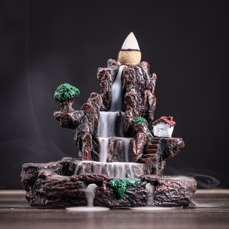 Разнообразие креативных домашних курильниц с обратным потоком, альпийские курильницы с текущей водой, курильницы с облаками, ароматерапевтические украшения, смоляные курильницы