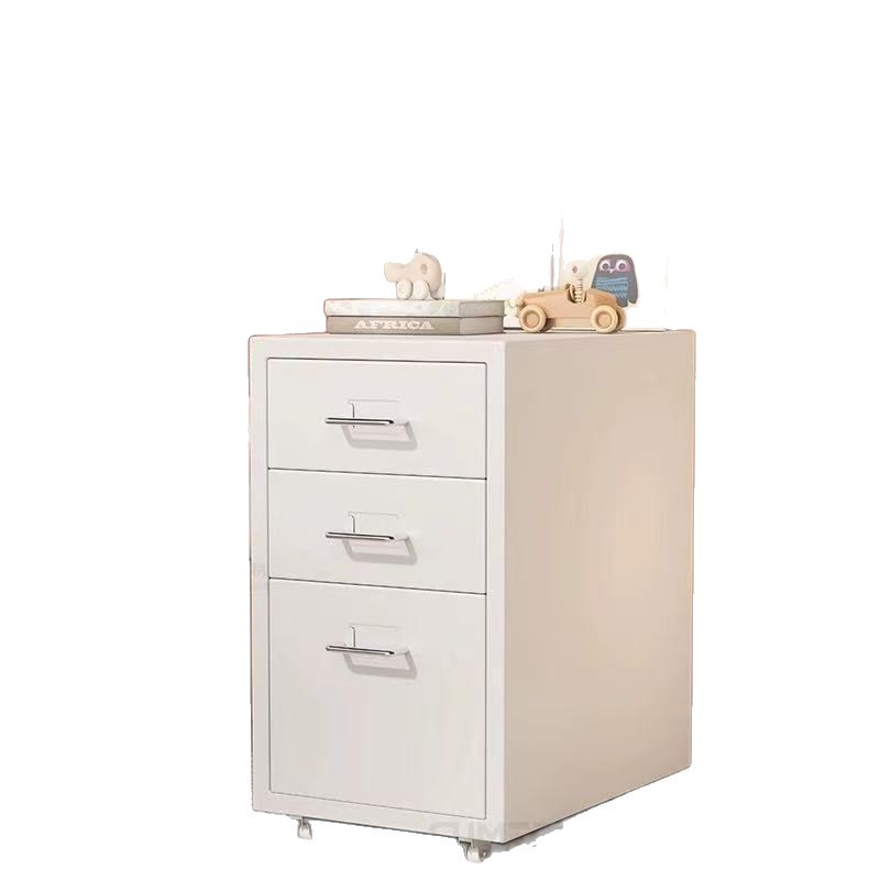 Drawer-Type Storage Cabinet Next to the Desk, Drawer Cabinet under the Desk, Lockable Cupboard, Wrought Iron Bedside Table, Multi-Layer Storage Cabinet