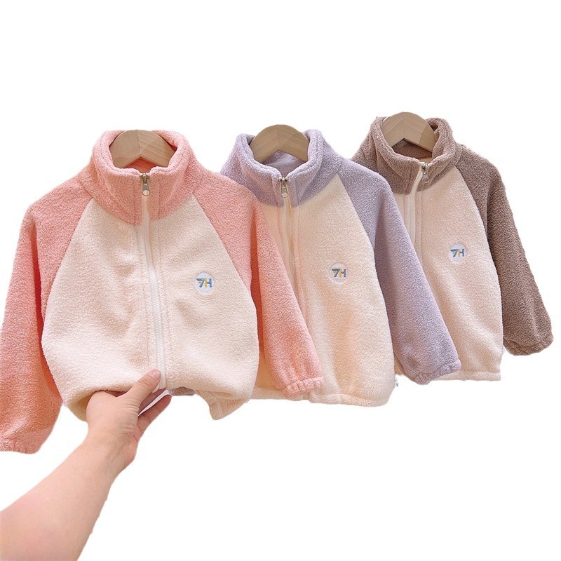 Children's Coat Spring Autumn Winter Sweet Puff Velvet Out Cardigan Baby's Jacket Boys' and Children's Jacket Children's Clothing