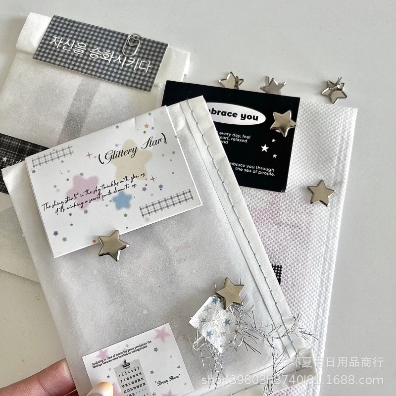 Ins high color value two-foot nail silver star two-foot nail out card packaging decoration two-foot nail parity packaging material