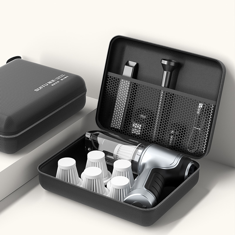 Black Vacuum Cleaner Cosmetics Bag Portable Cosmetics Bag Digital Accessories 3C Storage Box Eva Bag Headphone Data Cable Bag