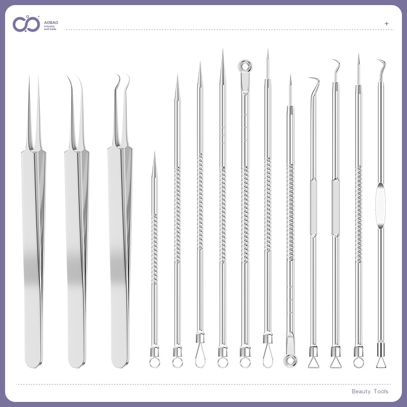 Popular Acne Needles, Acne Needles, 4-Piece Set of Acne Clips, Cell Clips, Acne Needles, Ultra-Fine and Ultra-Sharp Cross-Border