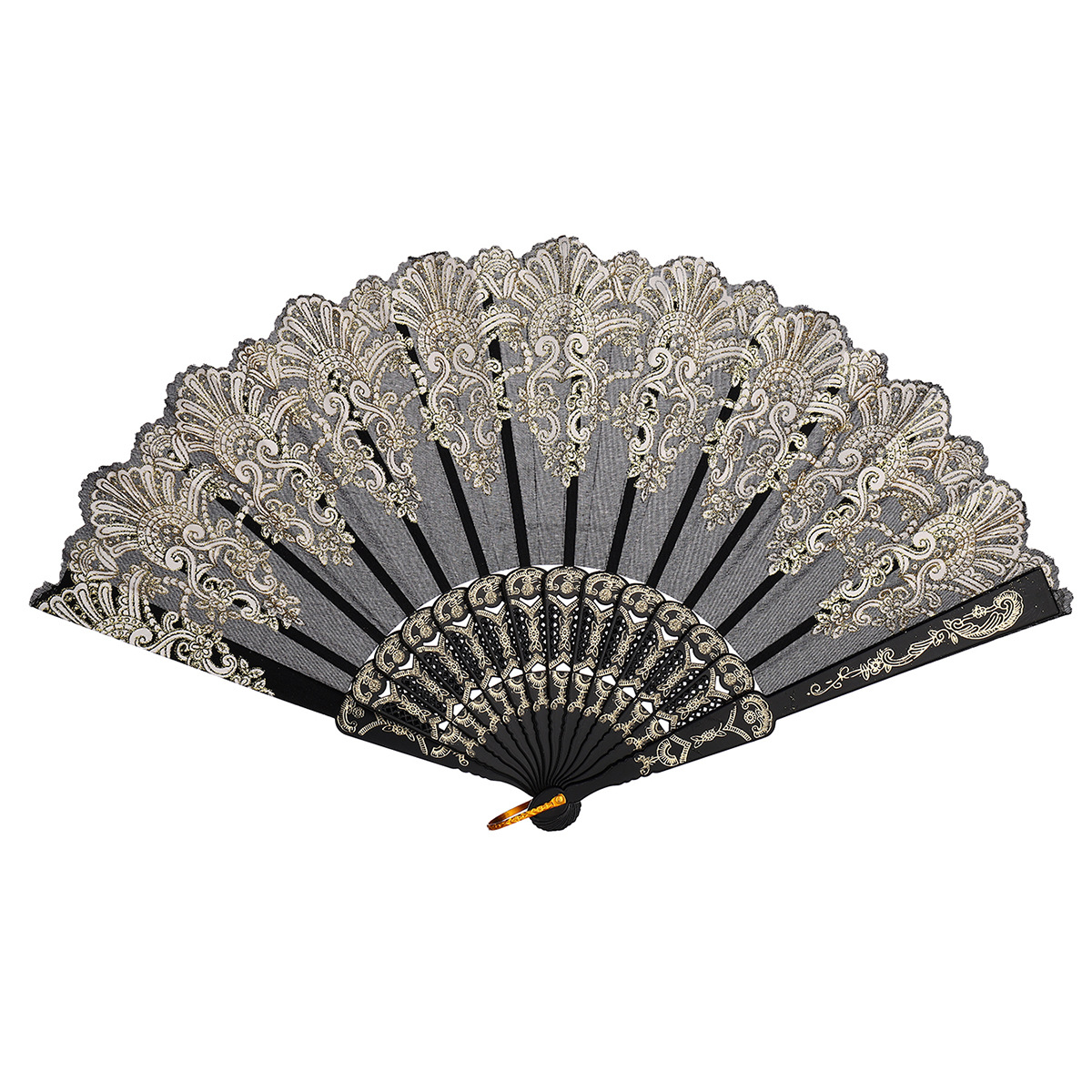Chinese xiangyun pattern ancient style folding fan plastic dance Chinese style folding fan factory direct sales