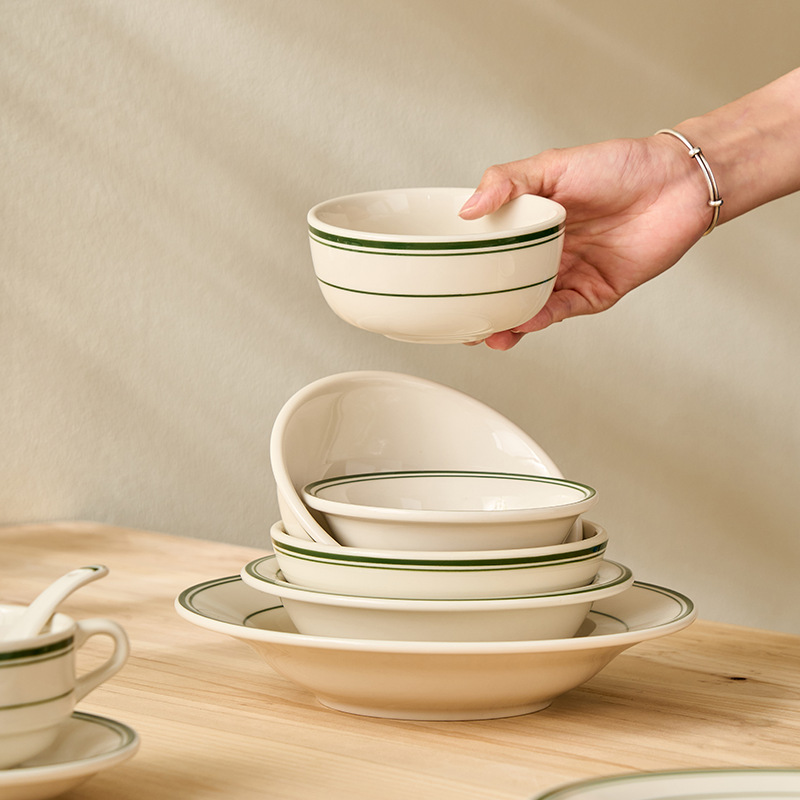 Tuxton Tuxton Dish Set Simple Ins Style Durable High Temperature Resistant Ceramic Tableware Restaurant Home Genuine