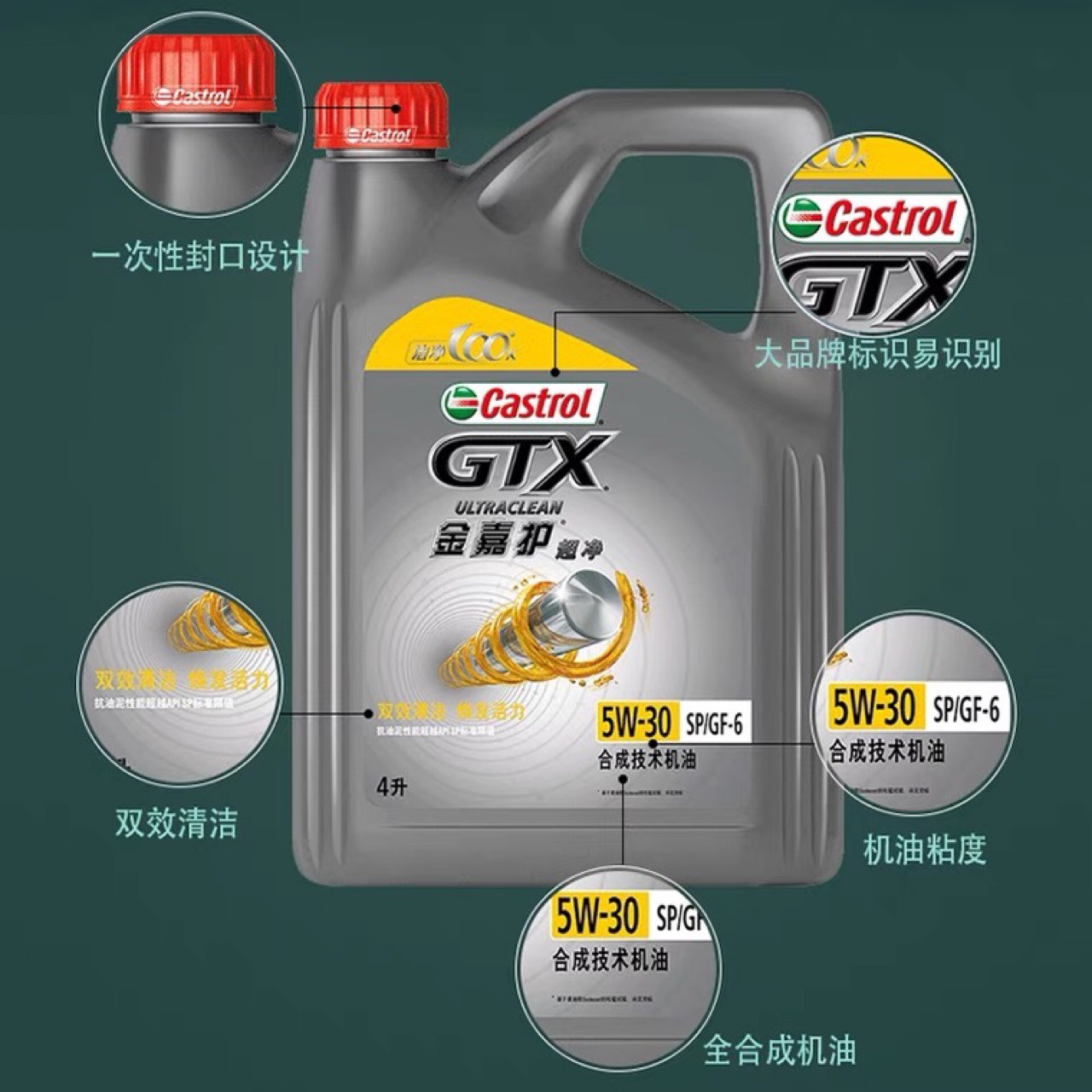Jinjiahu 5W-30 new product upgrade SP synthetic engine oil 4L semi-synthetic